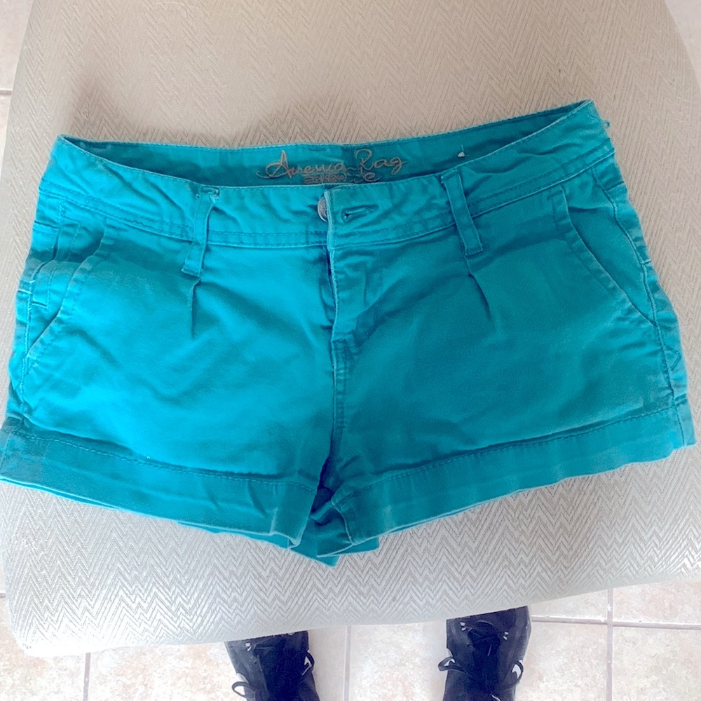 Turquoise American rag trouser shorts